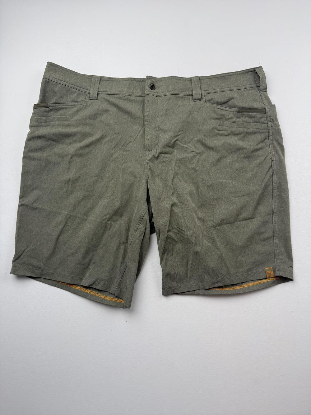 5.11 Tactical Shorts Mens 44 Green Chino Flat Front 11 Inseam Workwear Casual